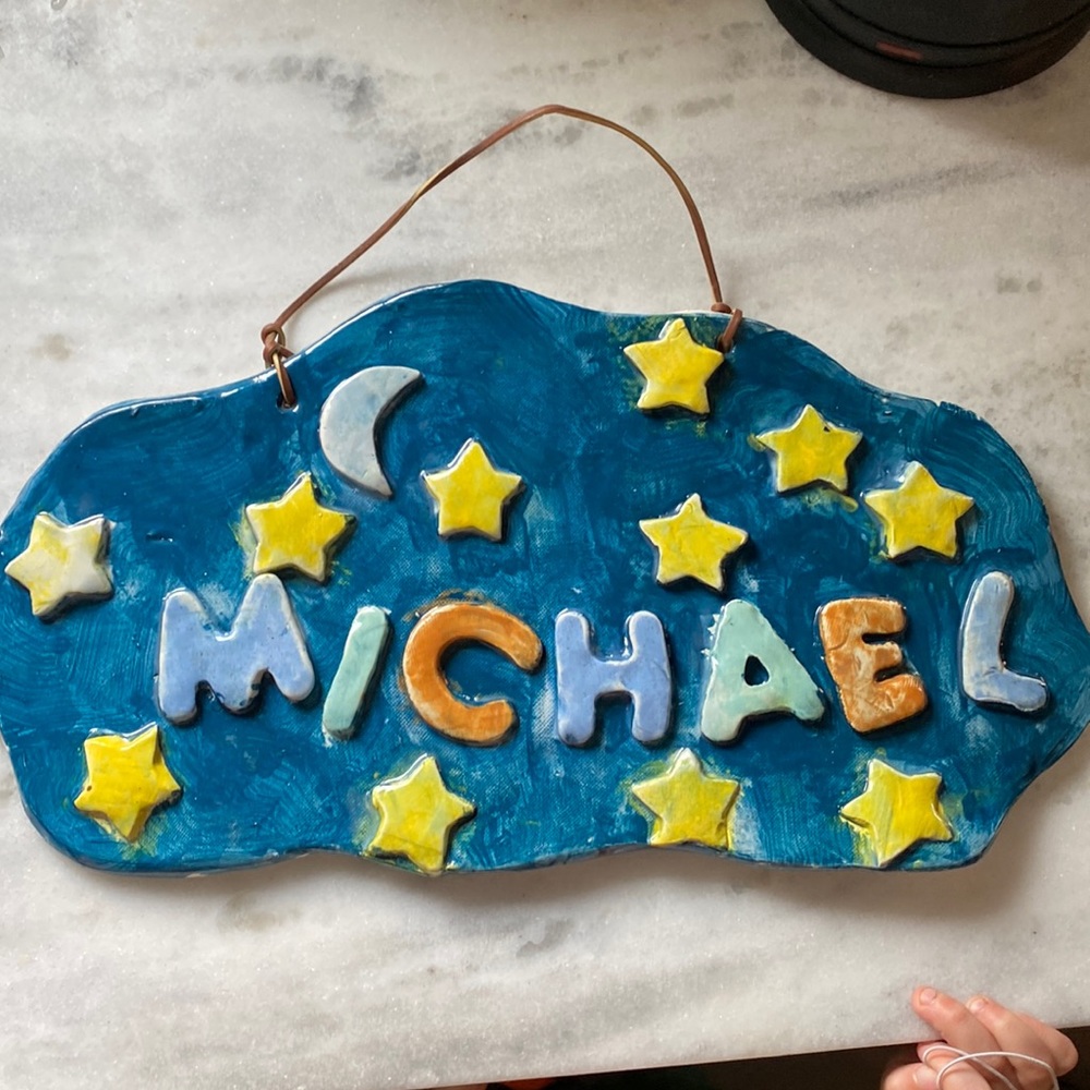 Handmade decorative name plaque